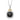 18k Yellow Gold & Sterling Silver Popcorn Cushion Black Onyx and Diamond Pendant