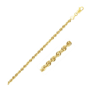 14k Yellow Gold Light Rope Chain (2.50 mm)