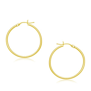 10k Yellow Gold Polished Hoop Earrings (30 mm)