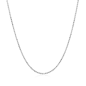 14k White Gold Diamond Cut Bead Chain 1.0mm