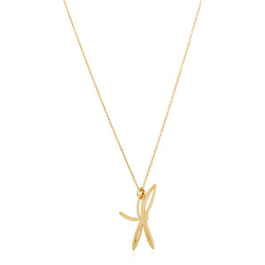 14k Yellow Gold High Polish Dragonfly Necklace