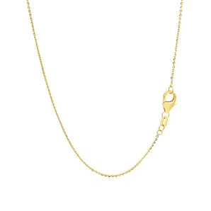 14k Yellow Gold Chain Necklace with Sliding Puffed Heart Charm