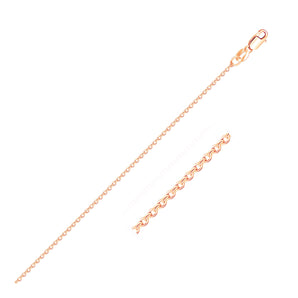 14k Rose Gold Diamond Cut Cable Link Chain (1.10 mm)