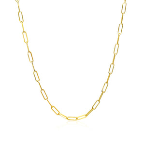 14K Yellow Gold Delicate Paperclip Chain (2.1mm)