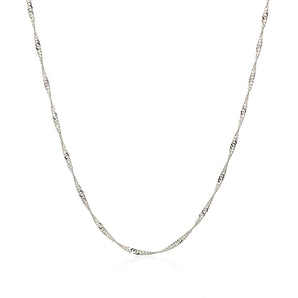 14k White Gold Singapore Chain 1.5mm