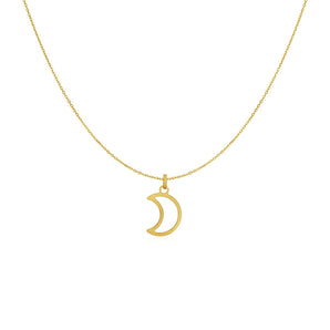 14k Yellow Gold Necklace with Moon