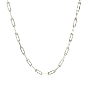 18K White Gold Paperclip Chain (2.5mm)