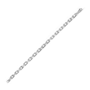 14k White Gold French Cable Chain Bracelet  (4.80 mm)