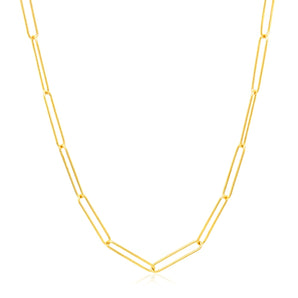 14k Yellow Gold Wire Paperclip Chain (2.7mm)