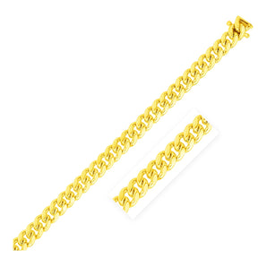 14k Yellow Gold Classic Miami Cuban Solid Bracelet (7.10 mm)