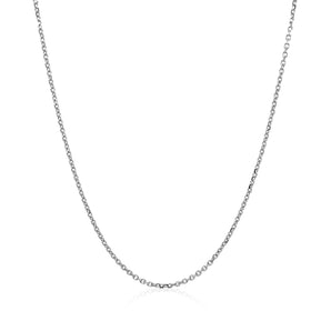 18k White Gold Diamond Cut Cable Link Chain 1.1mm