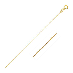 14k Yellow Gold Diamond Cut Cable Link Chain 0.8mm