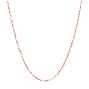 14k Rose Gold Round Cable Link Chain 1.3mm