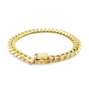 14k Yellow Gold Classic Miami Cuban Solid Bracelet (8.20 mm)