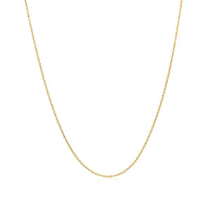 14k Yellow Gold Oval Cable Link Chain 0.6mm