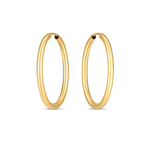 14k Yellow Gold Endless Oval Hoop Earrings