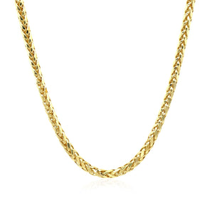 2.7mm 14k Yellow Gold Lite Diamond Cut Round Franco Chain