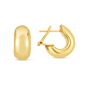 14k Yellow Gold Small Omega C Hoops