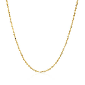 10k Yellow Gold Solid Diamond Cut Rope Chain 1.4mm