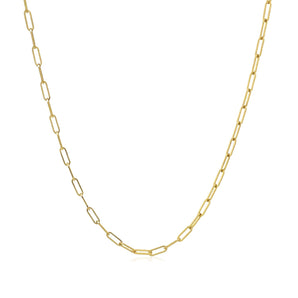 18K Yellow Gold Fine Paperclip Chain (1.5mm)