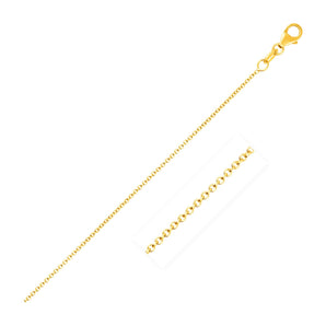 14k Yellow Gold Round Cable Link Chain (1.1 mm)