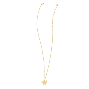 14k Yellow Gold Ppillon Butterfly Necklace