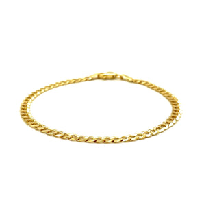 3.6mm 14k Yellow Gold Solid Curb Bracelet