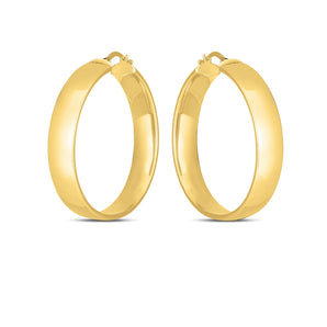 14k Yellow Gold Wedding Band Hoops (35mm)