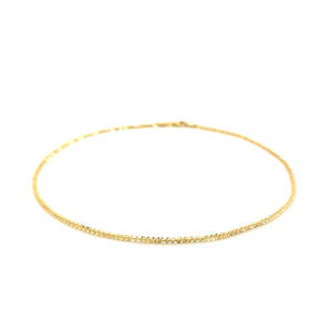 10k Yellow Gold Sparkle Anklet 1.5mm