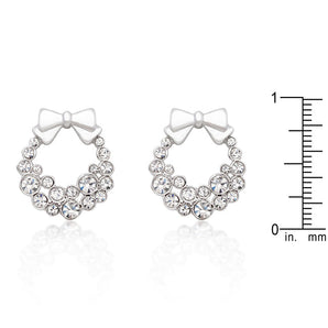 Holiday Wreath Clear Crystal Earrings