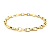 4.6mm 14k Yellow Gold Oval Rolo Bracelet 