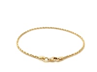 14k Yellow Gold Solid Diamond Cut Rope Bracelet (1.60 mm)