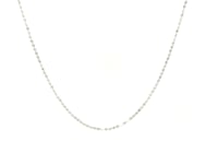 14k White Gold Diamond-Cut Bead Chain (0.90 mm)