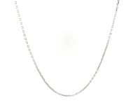 18k White Gold Diamond Cut Cable Link Chain 0.8mm