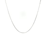 18k White Gold Diamond Cut Cable Link Chain (0.75 mm)