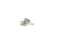 Sterling Silver 4mm Faceted White Cubic Zirconia Stud Earrings
