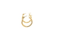 14k Yellow Gold Slender Hoop Earring with Diamond-Cut Finish (2x15mm)