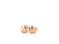 14k Rose Gold Puffed Heart Shape Shiny Earrings