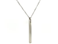 Sterling Silver 24 inch Necklace with Long Polished Bar Pendant