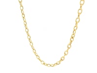 14k Yellow Gold Pendant Chain with Textured Links (3.30 mm)