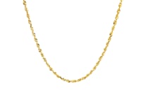 2.0mm 14k Yellow Gold Solid Diamond Cut Rope Chain