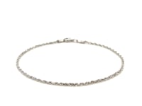 14k White Gold Solid Diamond Cut Rope Bracelet (1.60 mm)