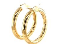 14k Yellow Gold Polished Hoop Earrings (40 mm)