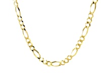 10K Yellow Gold Solid Figaro Chain (3.70 mm)