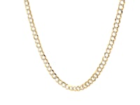 2.6 mm 14k Two Tone Gold Pave Curb Chain