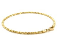 2.5mm 14k Yellow Gold Solid Diamond Cut Rope Bracelet