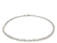 14k White Gold Heart Bracelet (3.00 mm)