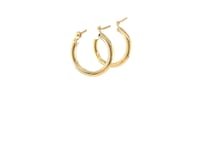 14k Yellow Gold Polished Hoop Earrings (15 mm)