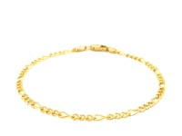 2.6mm 10k Yellow Gold Link Figaro Bracelet