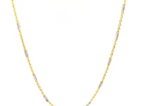 Bar Links Pendant Chain in 14k Two Tone Gold (1.00 mm)